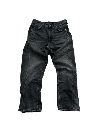 Washed Baggy Fit Dark Grey Jeans